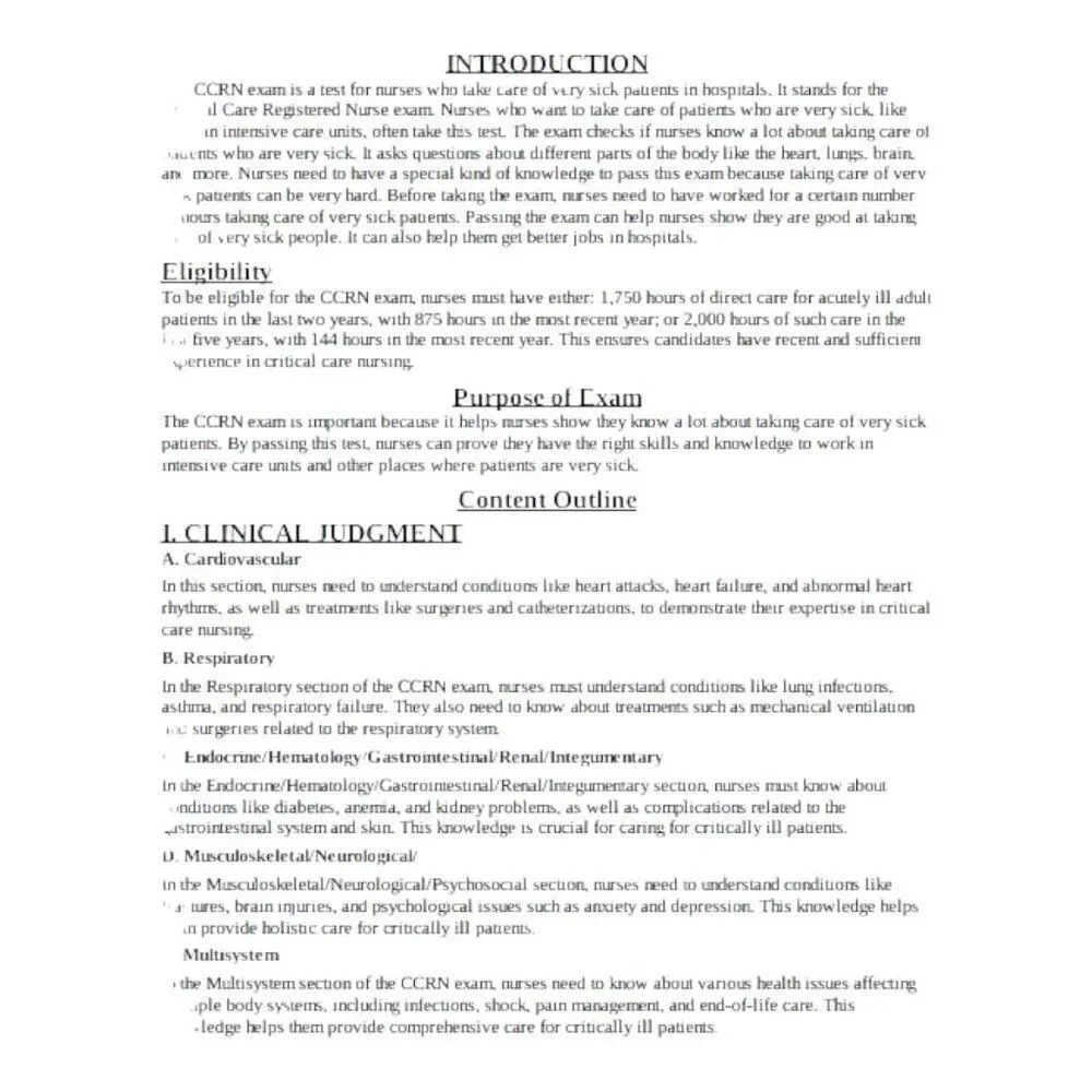 Printout CCRN review book and study guide -  2024-2025 Exam Book with 450 Q&A